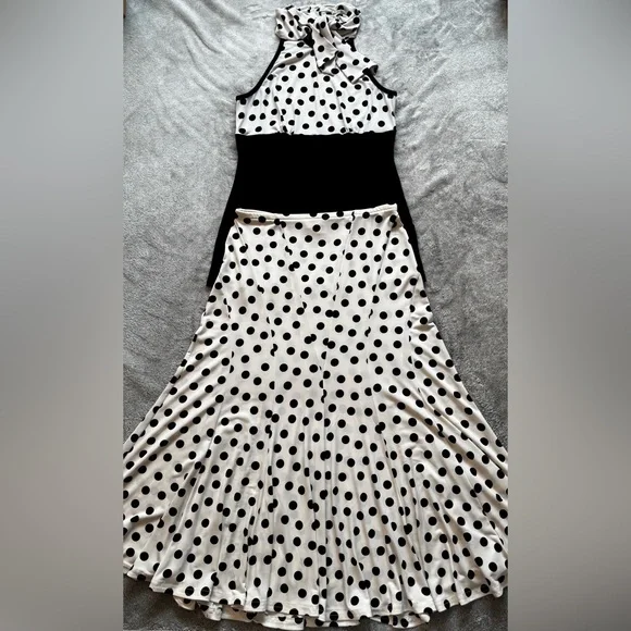 Vintage Joseph Ribkoff Parisian Black/White Polka Dot Set - Stretchy - Fits S:M - Picture 3 of 10